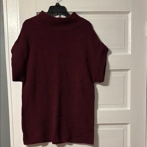 Ann Taylor Deep Red Cowl Neck Sweater